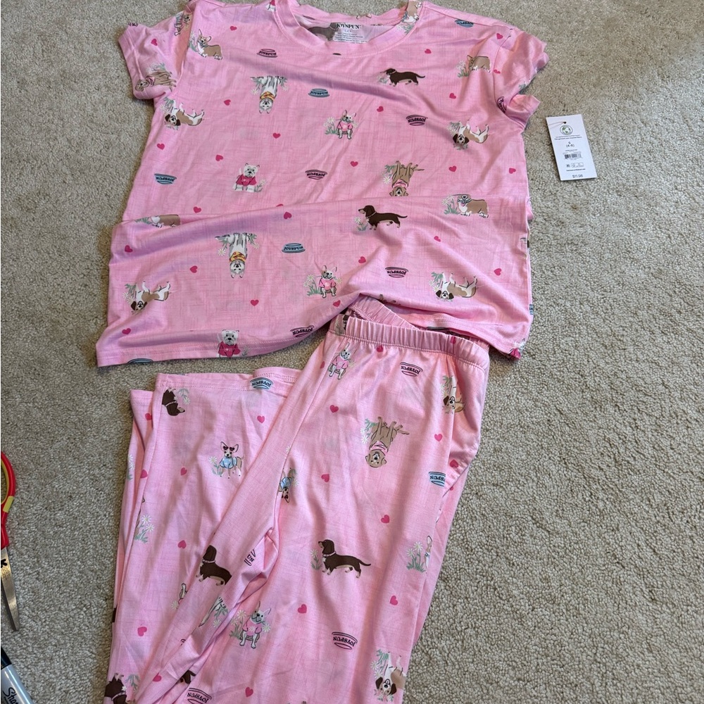 Pink Pajamas with Cute Animal Prints